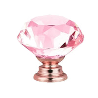 Bouton de Meuble Diamant en Cristal Rose 30 mm, Lot de 5 ou 10, vue 2