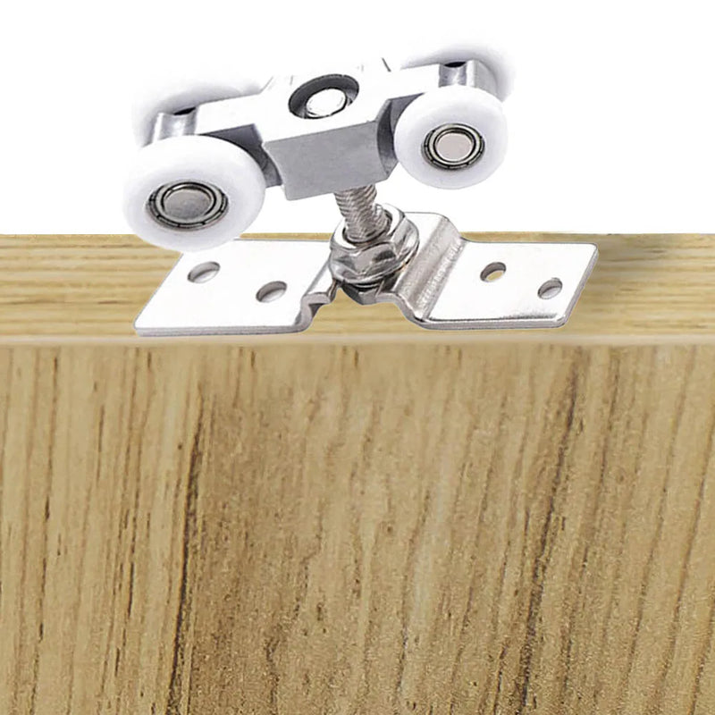 Lot de 2 Chariots à 4 Galets Nylon pour Porte Coulissante, Inox, vue 6