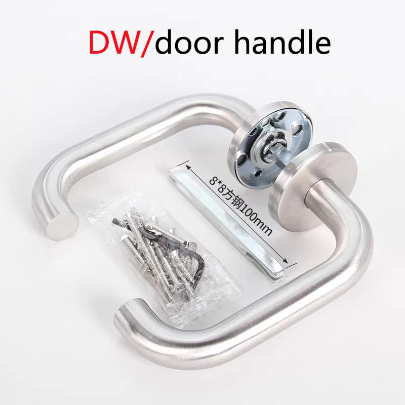 Poignée de Porte Intérieure Inox 304 sur Rosace, 3 Formes de Béquille, vue 7