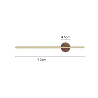 Porte-Serviettes Mural Barre Noire ou Dorée sur Support Rond en Noyer, 40 ou 50 cm, vue 7