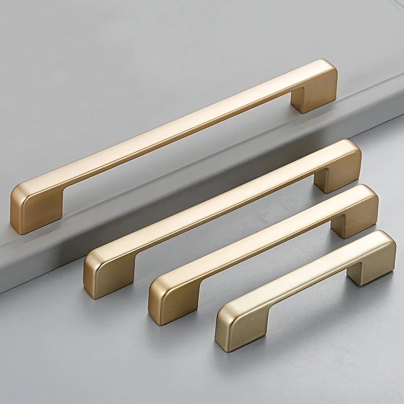 Lot de 10 Poignées de Meuble Dorées Champagne, Entraxe 96 ou 128 mm