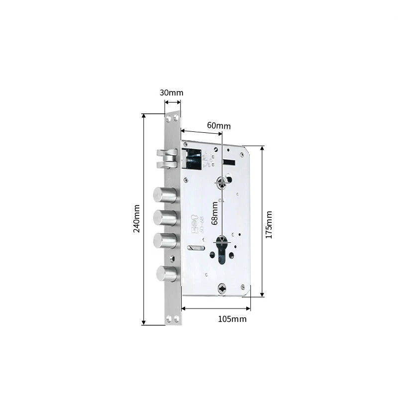 Serrure encastrable haute sécurité axe 60 mm – entraxe 68 mm pour porte blindée bois ou métal