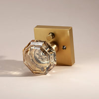 Bouton de Porte Octogonal en Cristal sur Rosace Carrée, Noir Mat ou Or Mat, vue 4