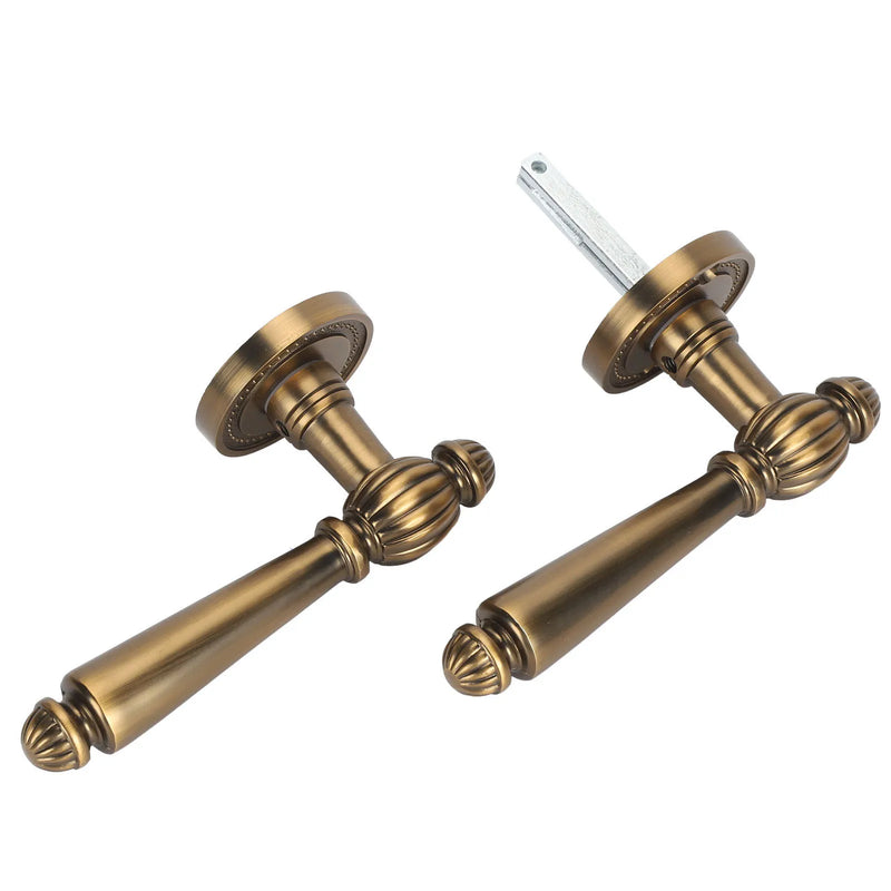 Poignée de Porte Rétro en Laiton Bronzé avec Serrure à Clé, Béquille Ornée, vue 5