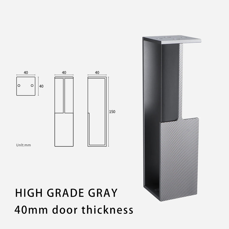 Poignée Cuvette Moletée pour Porte Coulissante, Aluminium Noir, Gris ou Doré, vue 3