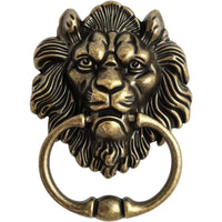 Heurtoir de Porte Tête de Lion en Zamak Bronze Antique, 16 cm, vue 6