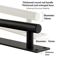 Poignée de Porte de Garage Aluminium sur Platine, Noire ou Blanche, 224 à 384 mm, vue 6