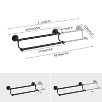 Porte-Serviettes Mural Télescopique Double Barre en Inox, 4 Finitions, vue 2