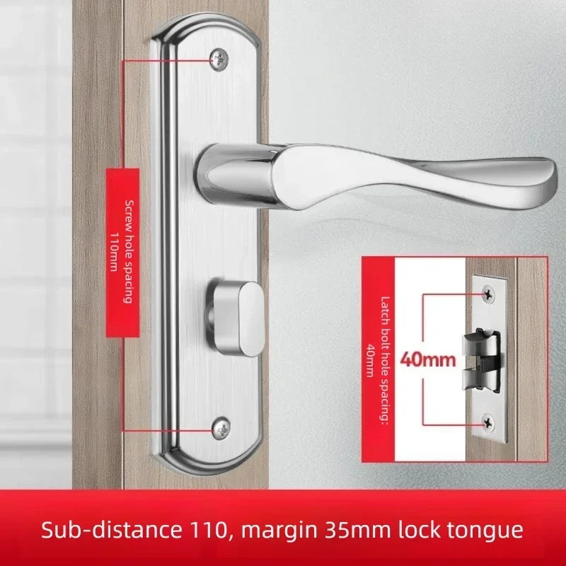 Poignée de Porte de Salle de Bain à Condamnation, Inox sur Plaque, vue 7