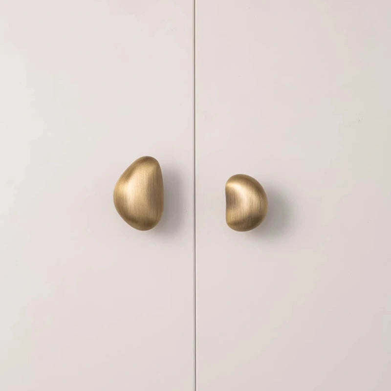 Bouton de Meuble Galet en Laiton Massif, Finition Bronze Rétro, 3 Formes