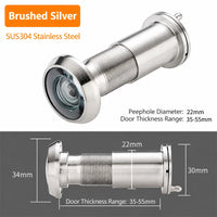 Judas de Porte Inox Brossé Grand Angle 200°, Perçage 16 ou 22 mm, vue 7