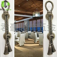 Poignée de Tirage Corde et Gland en Zamak, Doré ou Bronze, 200 ou 280 mm, vue 4