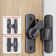 Verrou de Porte Pivotant à Loquet 90° ou 180°, Inox Noir