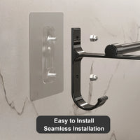 Porte-Serviettes Double Barre en Aluminium sans Perçage, 40 ou 50 cm, vue 5