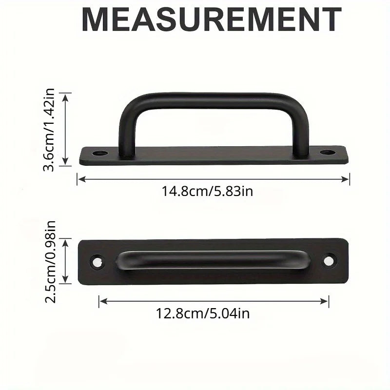 Poignées de Tirage Noires Aluminium sur Plaque, Lot de 2, 148 mm, vue 2