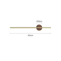 Porte-Serviettes Mural Barre Noire ou Dorée sur Support Rond en Noyer, 40 ou 50 cm, vue 8