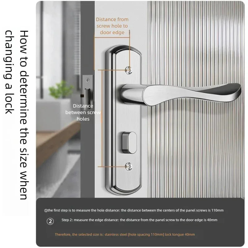 Poignée de Porte de Salle de Bain à Condamnation, Inox sur Plaque, vue 4