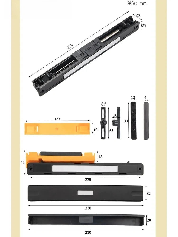 Ferme-Porte pour Porte Coulissante, Amortisseur Réglable Noir, Blanc ou Marron, vue 5