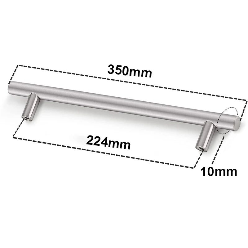 Poignée de Cuisine Barre en T Inox Noire ou Argent, 64 à 320 mm, vue 21