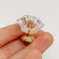 Bouton de Meuble Transparent à Facettes, Lot de 15, Argent ou Doré, vue 2