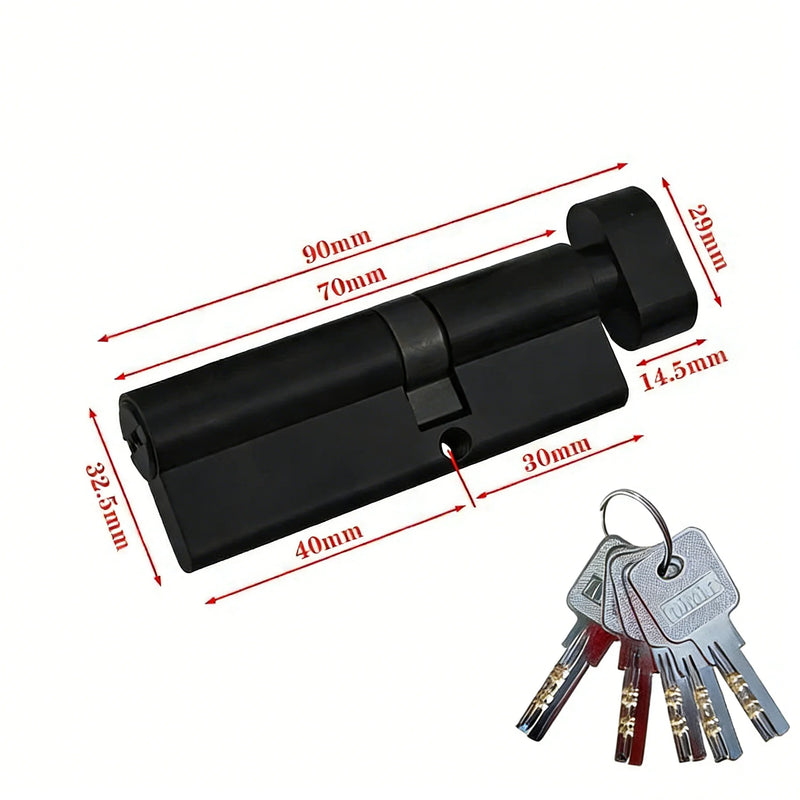 Cylindre de Porte Noir en Laiton à Bouton, 51 à 100 mm, vue 18