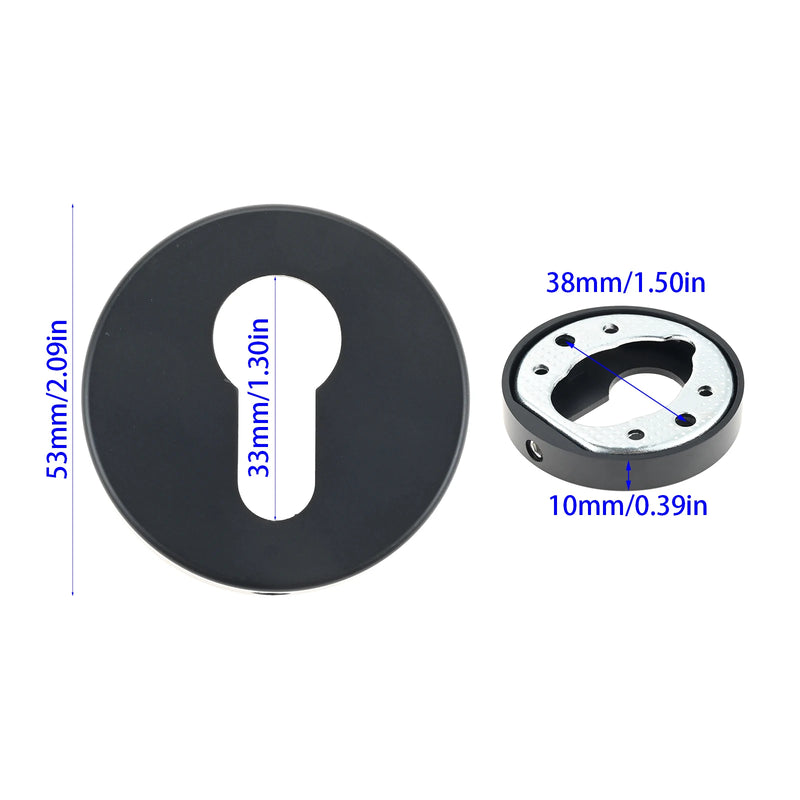 Rosace de Porte pour Cylindre Européen en Zamak, Ronde 53 mm, 8 Finitions, vue 13