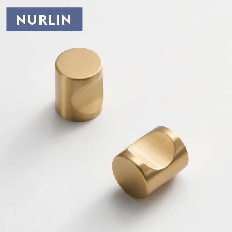 Bouton de Meuble Cylindrique en Laiton Brossé, Ø 17 mm, vue 4