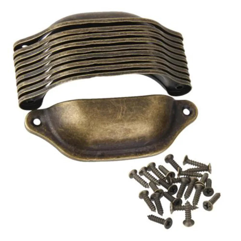 Poignée de Meuble Coquille Vintage Bronze, Lot de 10, 98 mm, vue 7