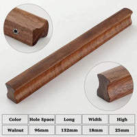 Poignée de Meuble Profilée en Bois, Noyer ou Clair, 64 à 224 mm, vue 15