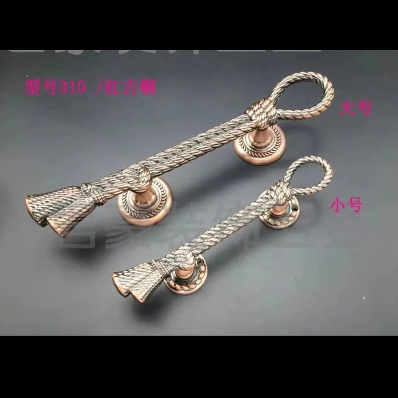 Poignée de Tirage Corde et Gland en Zamak, Doré ou Bronze, 200 ou 280 mm, vue 9