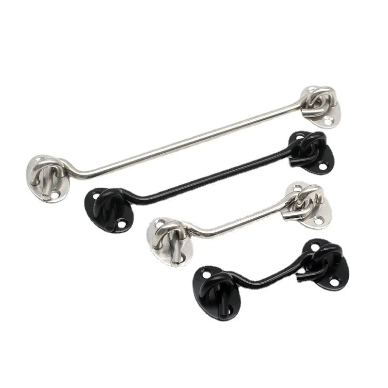 Bloque-Porte à Crochet en Inox, Noir ou Argent, 75 à 300 mm