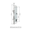 Serrure encastrable à crochet double – pour porte coulissante aluminium ou bois (axe 28 mm)