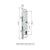 Serrure encastrable à crochet double – pour porte coulissante aluminium ou bois (axe 28 mm)