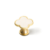 Bouton de Meuble Trèfle en Laiton Doré et Blanc, Lot de 1 ou 5, vue 6