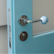 Poignée de Porte Bleue à Embout Boule en Porcelaine, Rosace Chromée