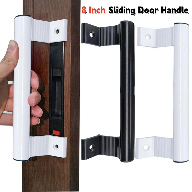Poignée de Tirage 200 mm pour Porte Coulissante Vitrée, Aluminium Noir ou Blanc