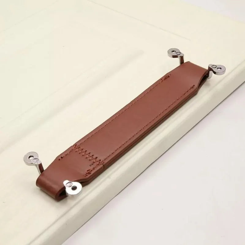 Poignée de Meuble en Simili Cuir, Marron ou Noir, Longueur 192 mm, vue 7