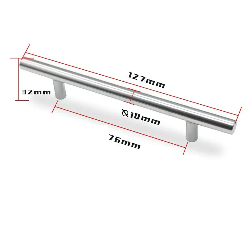 Poignée de Meuble Barre en Inox Noir, Doré ou Brossé, Entraxe 64 à 320 mm, vue 11