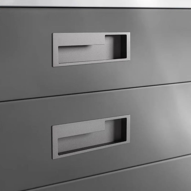 Poignée Cuvette Encastrée en Aluminium Gris pour Porte Coulissante et Tiroir, vue 5