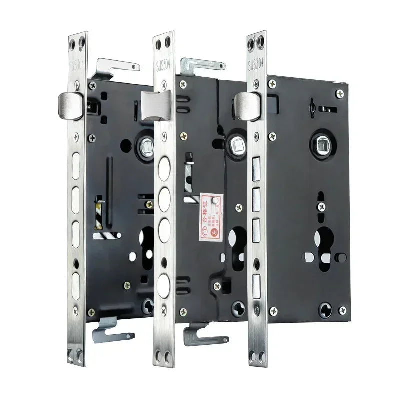 Serrure Encastrable en Fonte pour Porte de Sécurité, Entraxe 65 mm, Têtière 240 mm