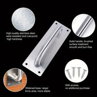 Lot de 2 Poignées de Tirage Inox Brossé sur Plaque, 200 x 65 mm, vue 4
