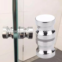 Poignée de Porte de Douche en Inox, Boutons Dos à Dos à Gorges, 8 Finitions, vue 3