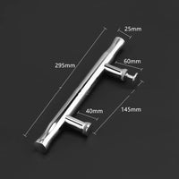Poignée de Porte de Douche Inox, Entraxe 145 mm, Chromée, Noire ou Cuivrée