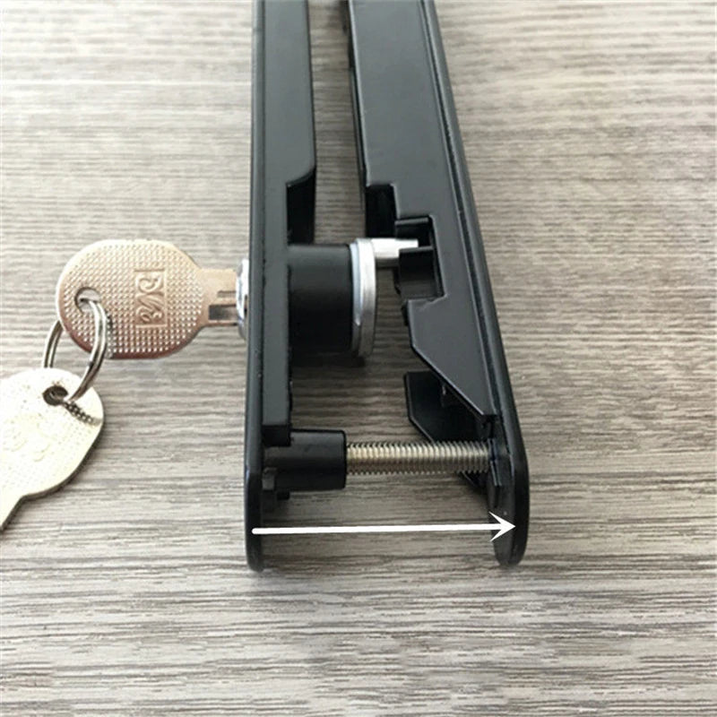 Serrure de Porte Coulissante à Crochet en Aluminium, à Clé, 200 x 24 mm, vue 6