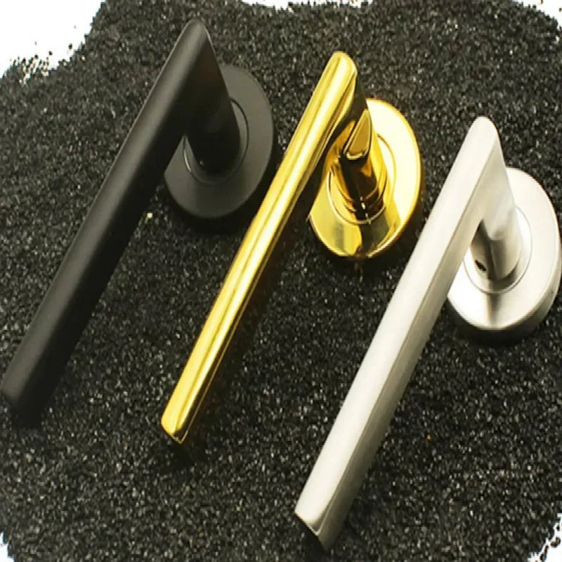 Poignée de Porte Coulissante Inox sur Rosace, Lot de 2, 6 Finitions, vue 2