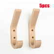 Patère Murale en Bois de Chêne à Crochet Courbé, Lot de 1, 3 ou 5, 155 mm