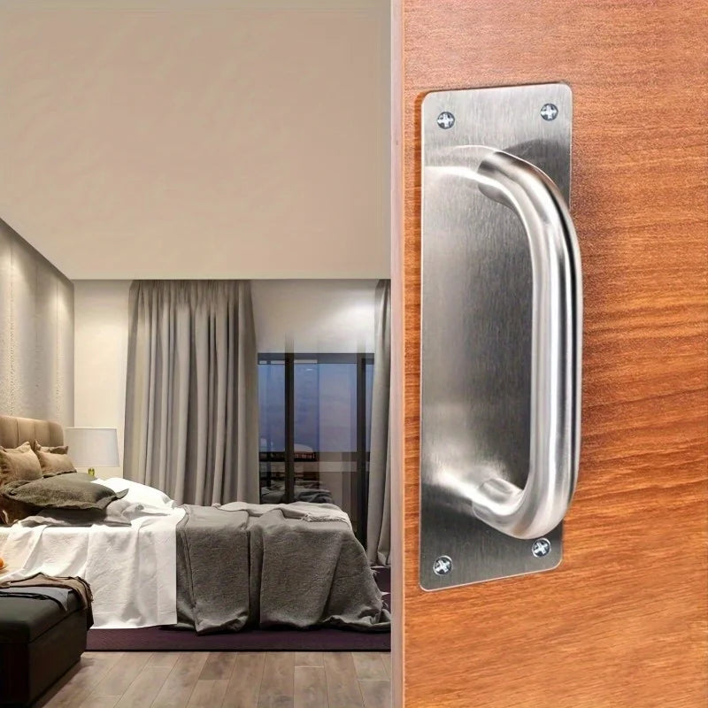 Lot de 2 Poignées de Tirage Inox Brossé sur Plaque, 200 x 65 mm, vue 6