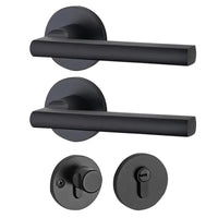 Poignée de Porte Noire en Zamak avec Serrure à Clé, Béquille Droite, vue 2