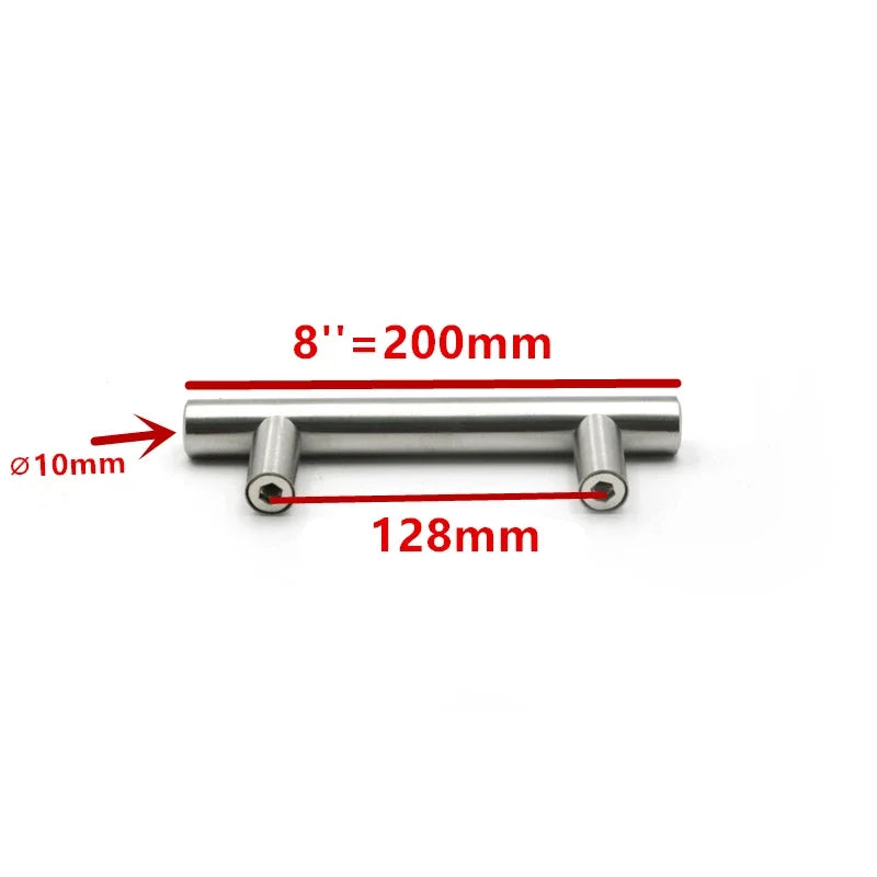 Poignée de Meuble Barre en T en Inox Argent, Entraxe 64 à 320 mm, vue 17
