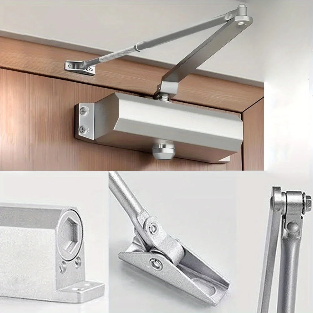Ferme-Porte Hydraulique à Bras Compas, Porte de 25 à 65 kg, Entraxe 132 mm